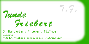 tunde friebert business card